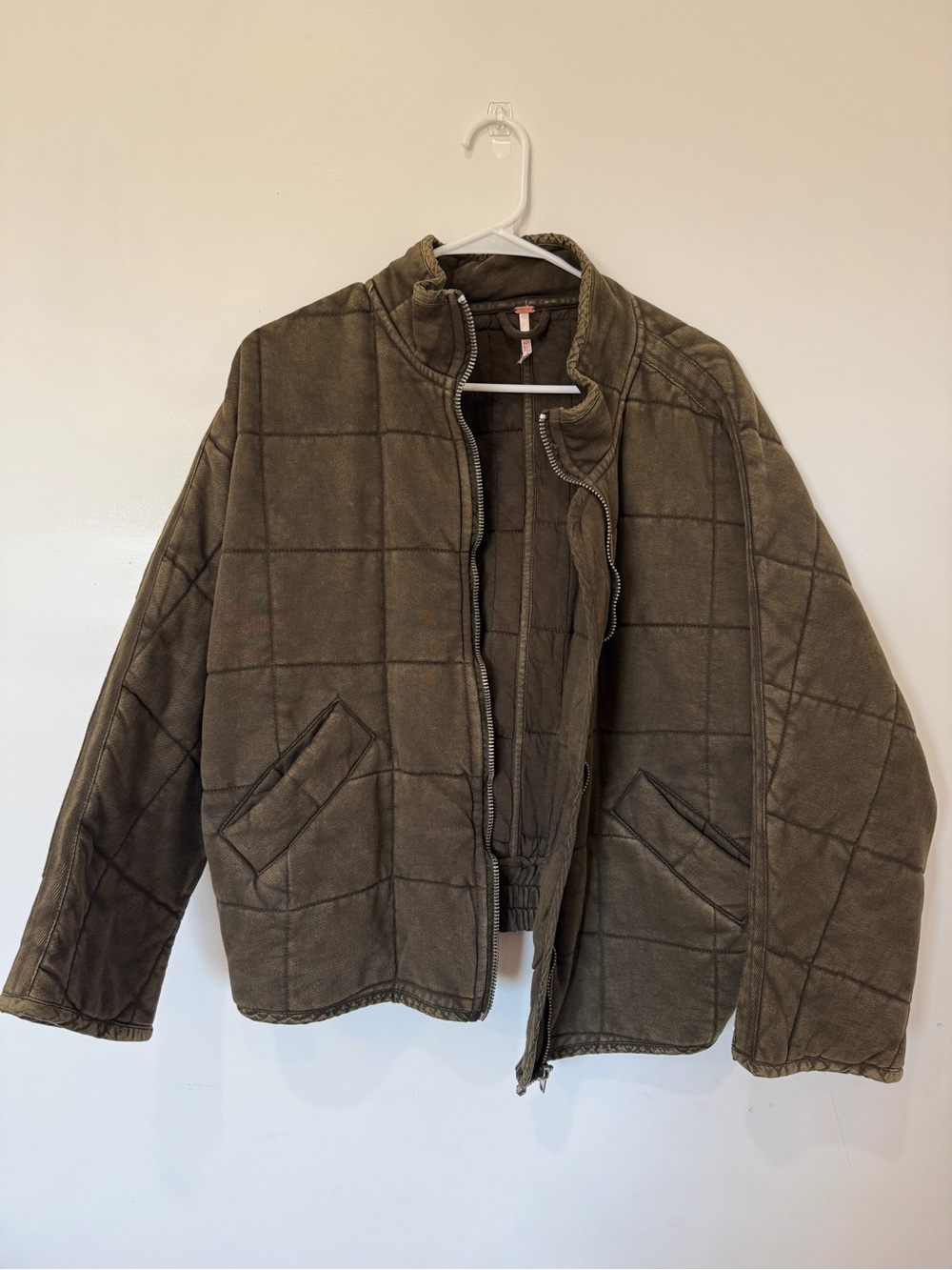Free People Olive Dolman Quilted Knit Jacket